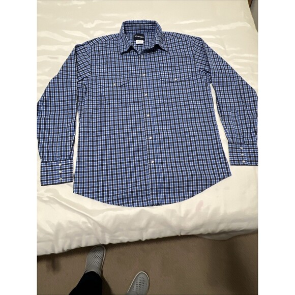 Lot of 2 Wrangler Shirt Plaid Western Pearl Snap Button Up Cowboy Mens Size L - Picture 2 of 10